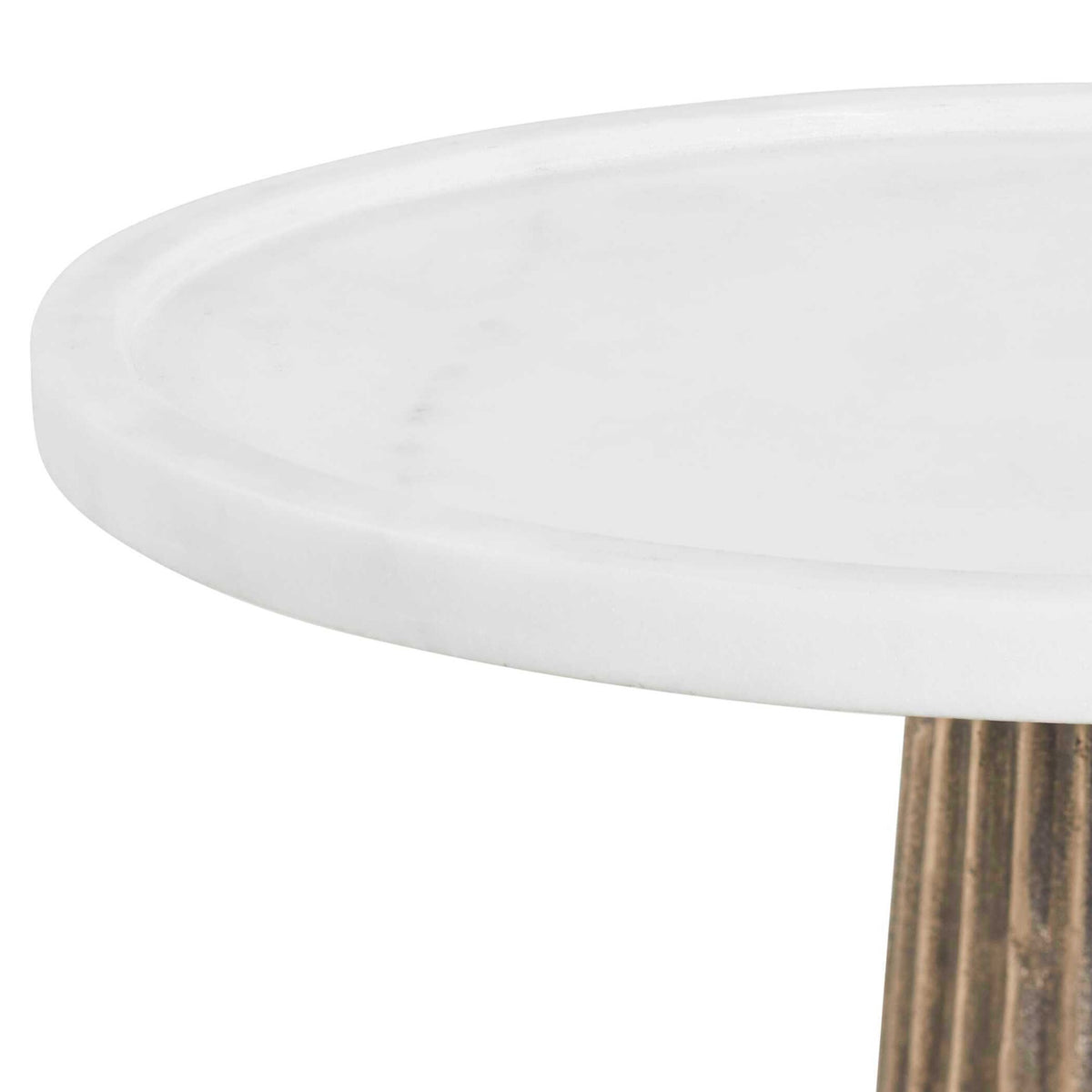 Keiichi Juniper Fluted Marble Top Side Table, view 4
