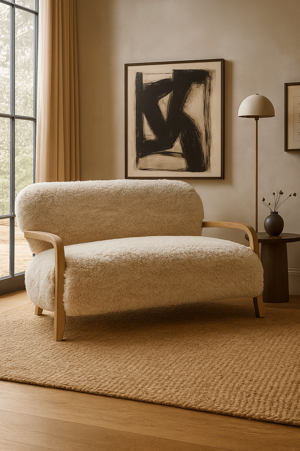Keiichi Baaarb Sofa in Faux Sheepskin, view 8