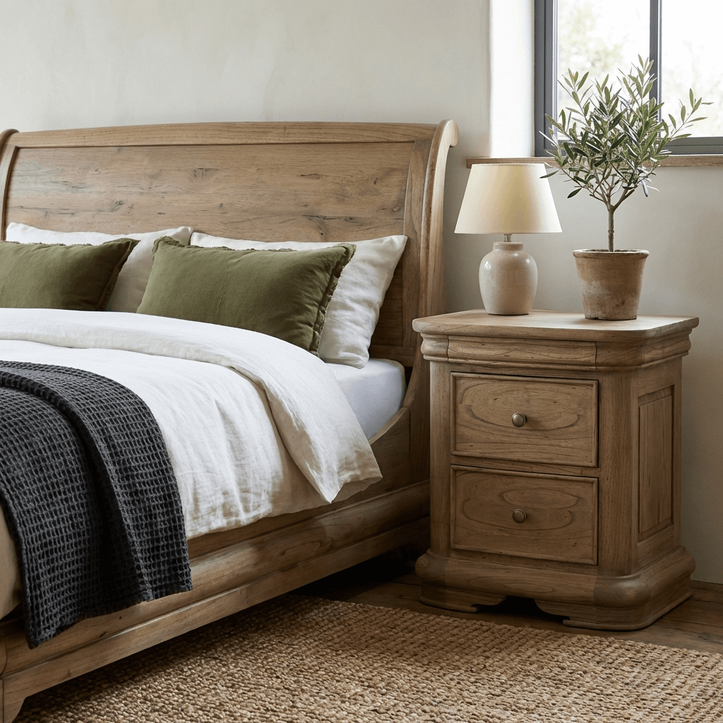Keiichi Fulbrook Oak 3 Drawer Bedside Table, view 2