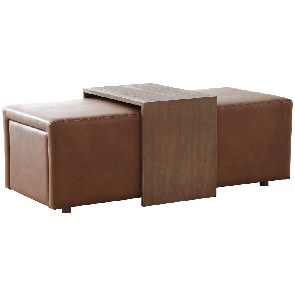 Keiichi Campden Ottoman in Leather, view 3
