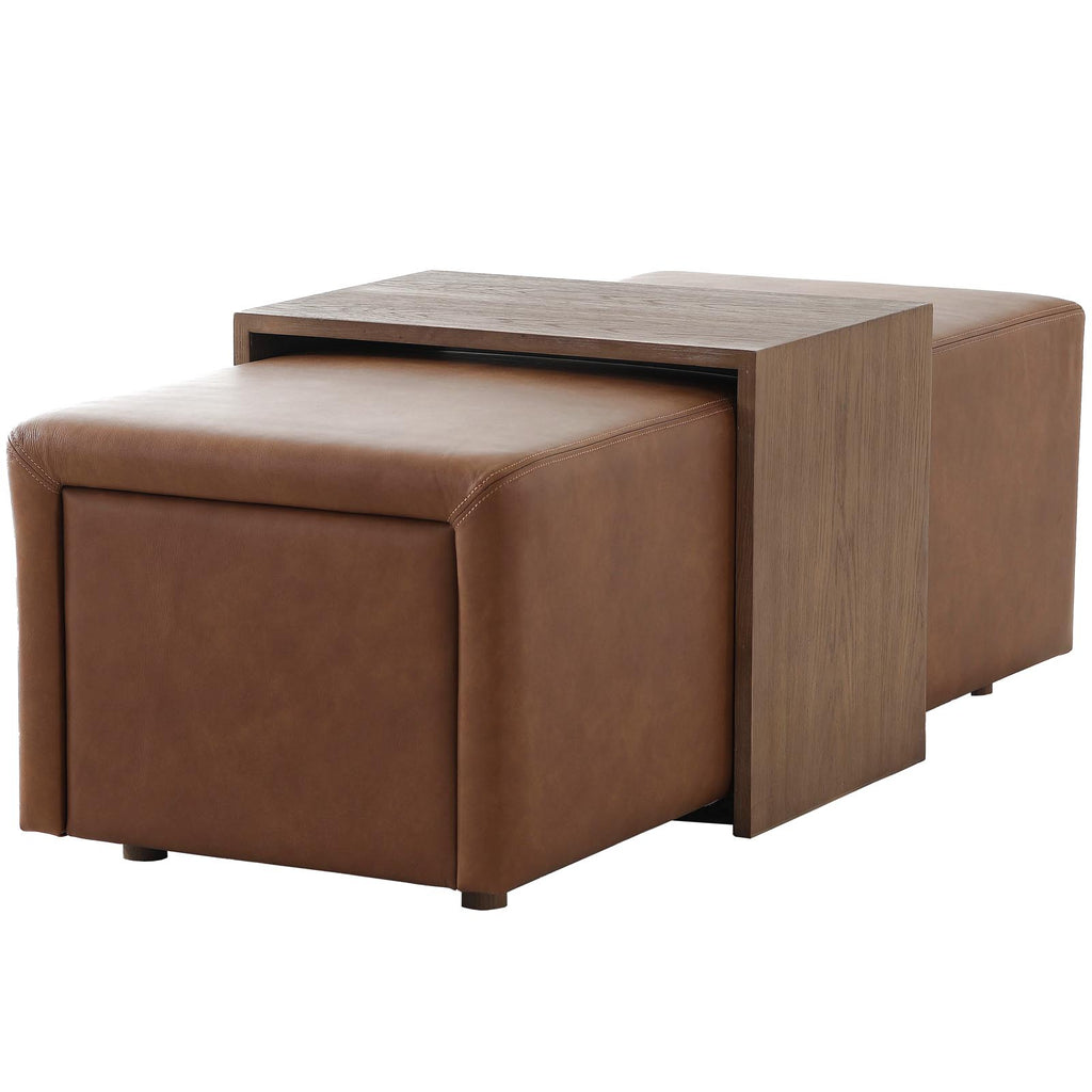 Keiichi Campden Ottoman in Leather, view 4
