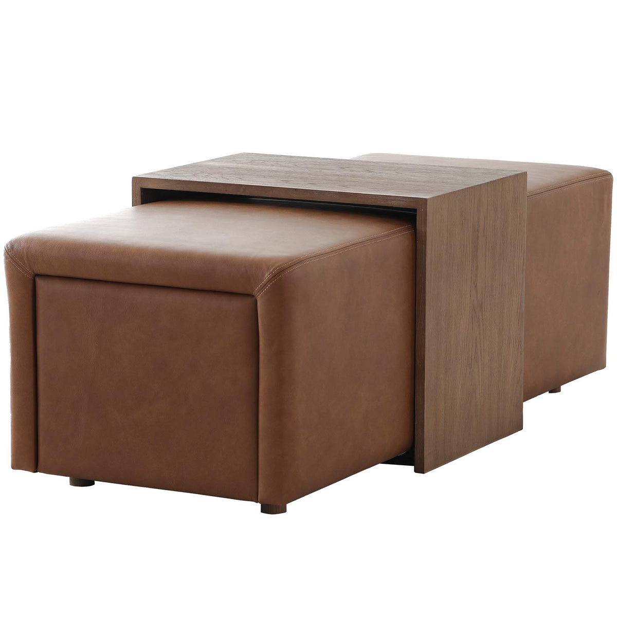 Keiichi Campden Ottoman in Leather, view 4