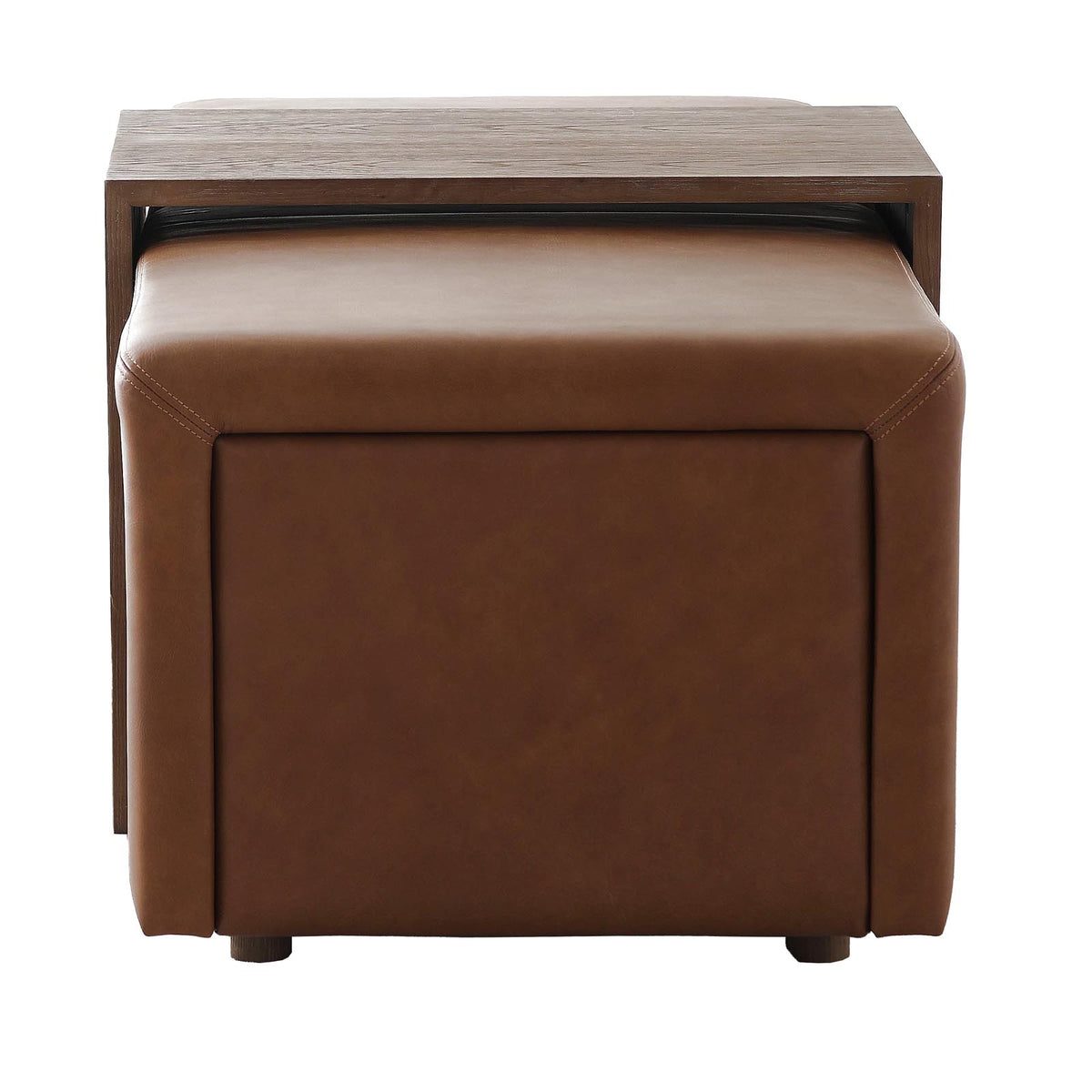 Keiichi Campden Ottoman in Leather, view 5