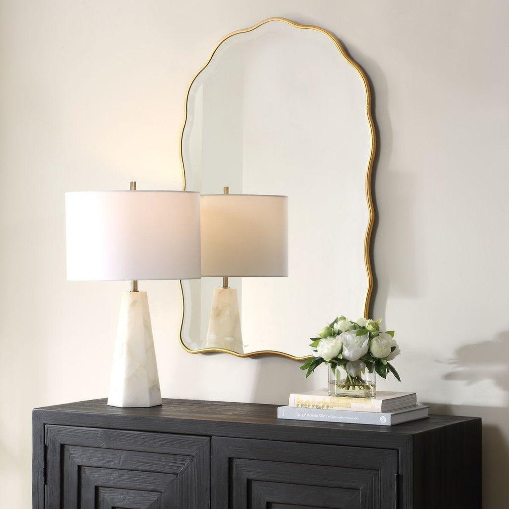 Keiichi Irregular Arched Mirror in Gold Leaf, view 3