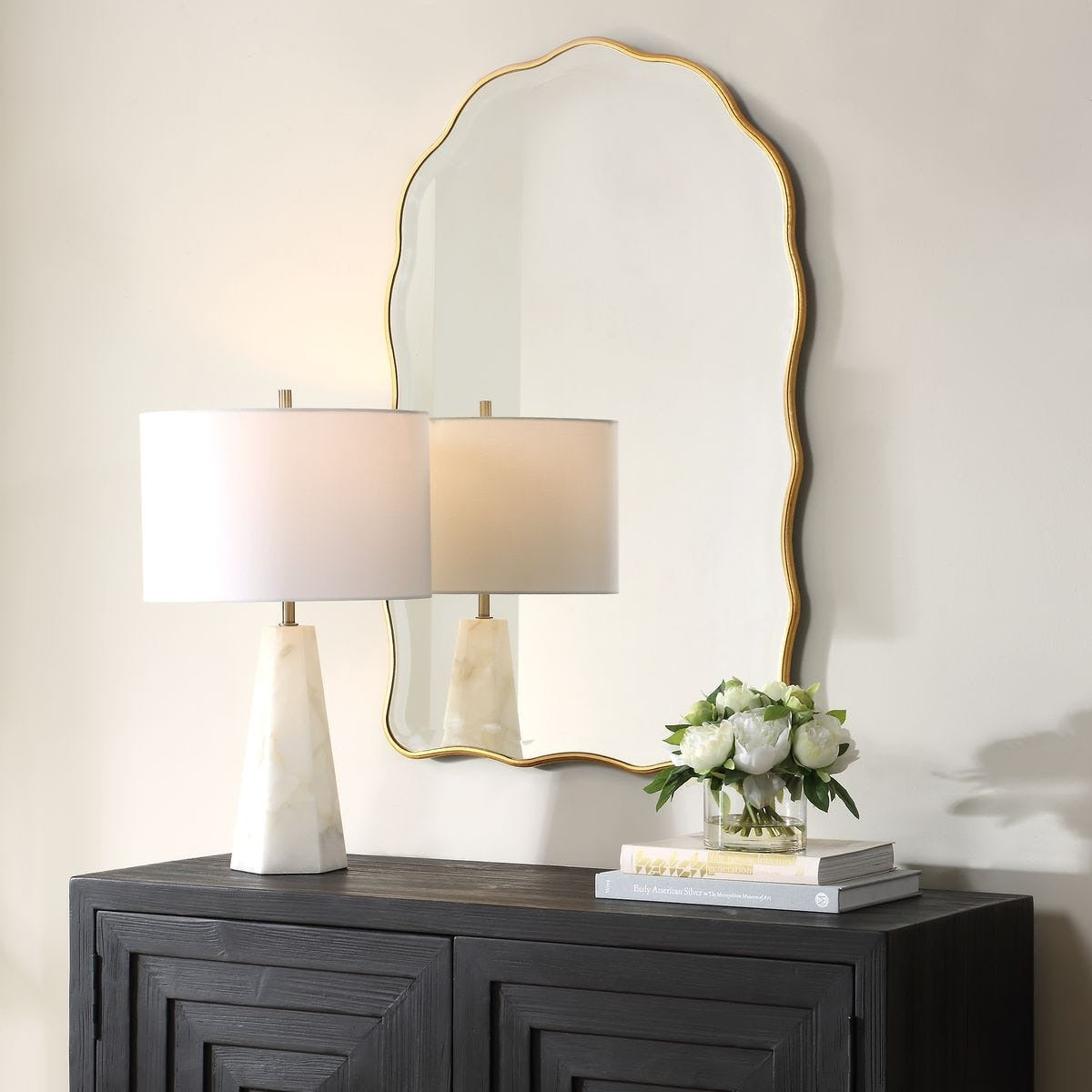 Keiichi Irregular Arched Mirror in Gold Leaf, view 3