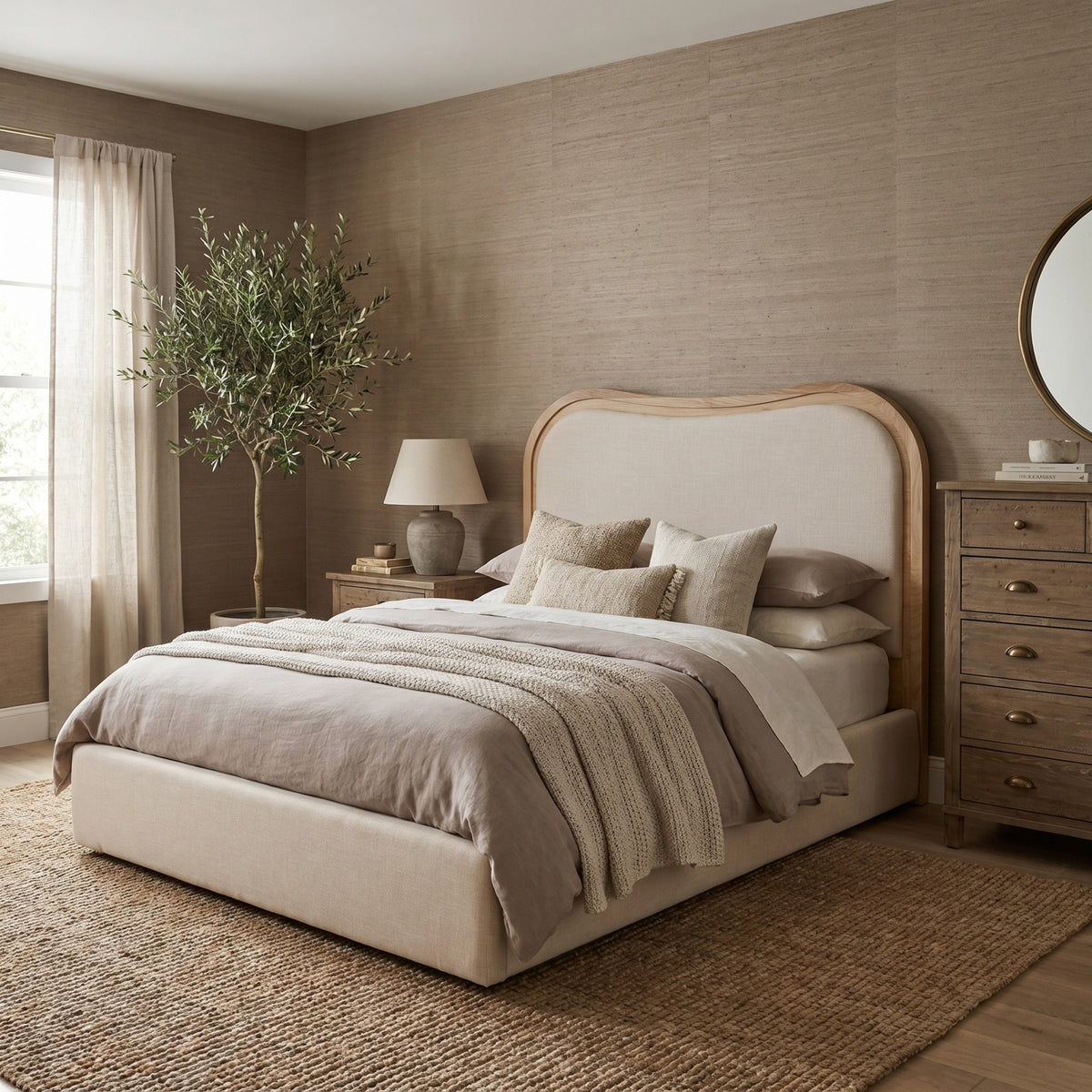 Keiichi Sandford Curved Upholstered Bed - King Size, view 2