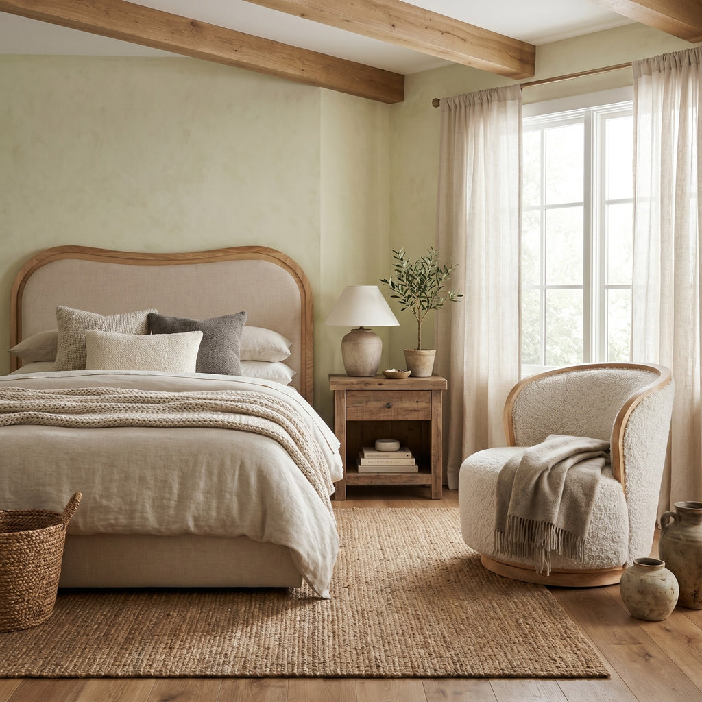 Keiichi Sandford Curved Upholstered Bed – Super King Bed Frame, view 6