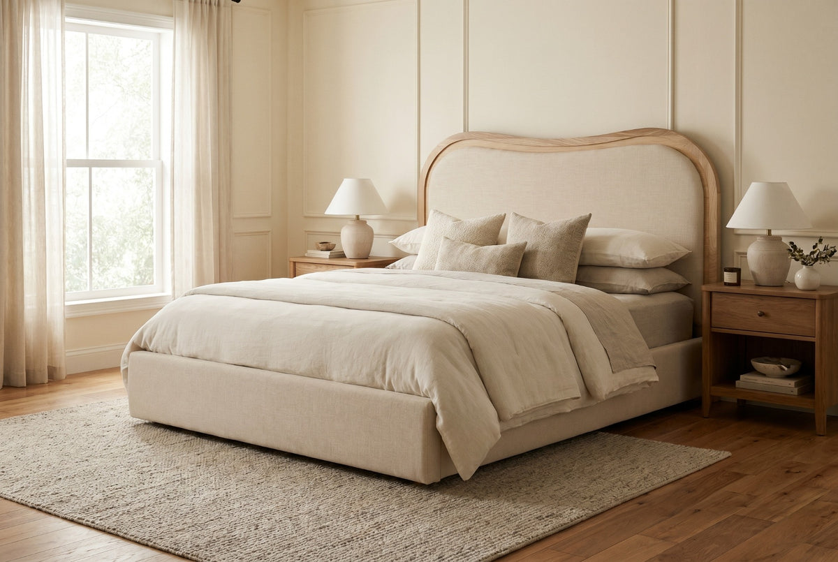 Keiichi Sandford Curved Upholstered Bed - King Size, view 6