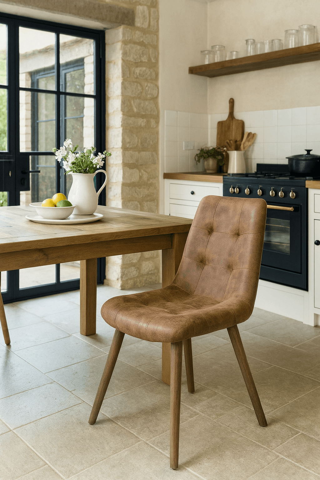 Keiichi Winchcombe Dining Chair in Tan Leather, view 8
