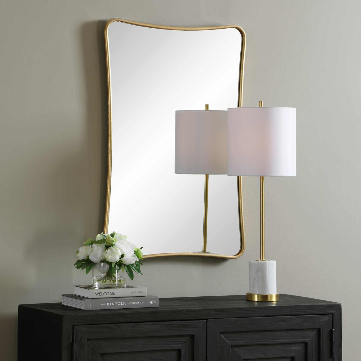 Keiichi Marianne Mirror in Gold Leaf, view 4