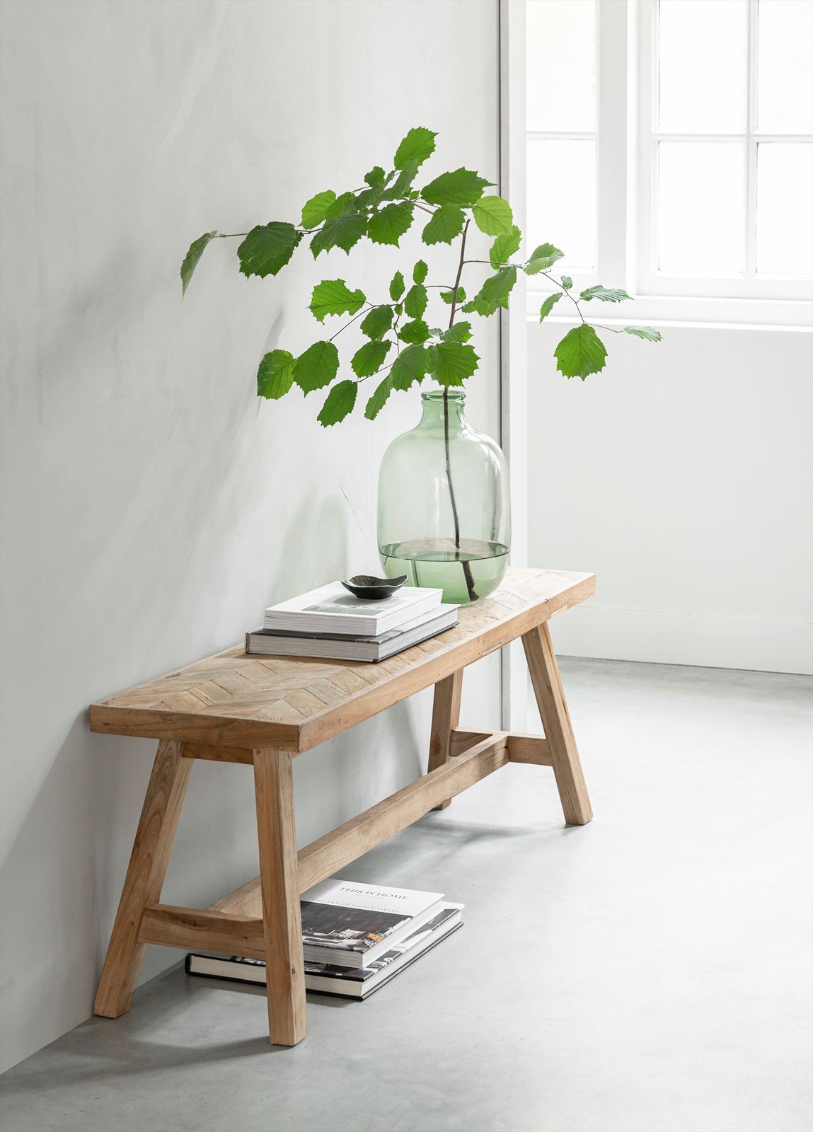 MUST Living Bench Herringbone medium in a room setting
