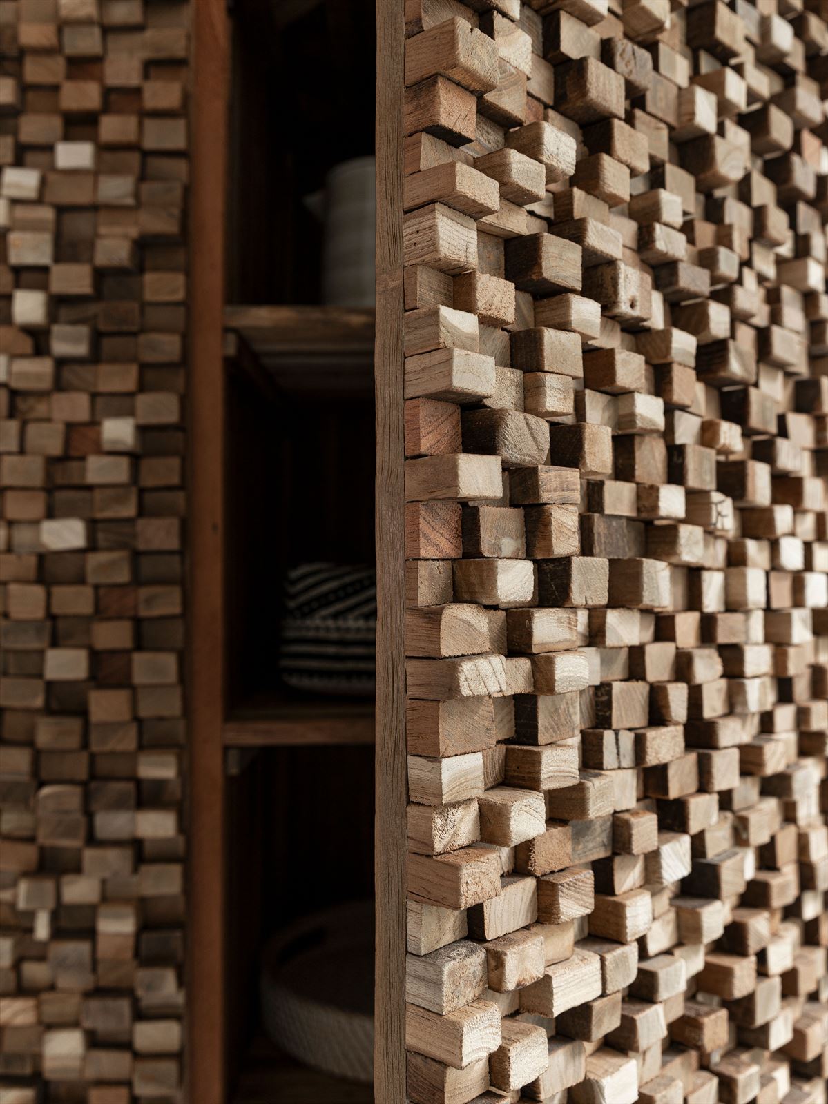 MUST Living Cupboard Sticks, 2 doors and 6 shelves detail