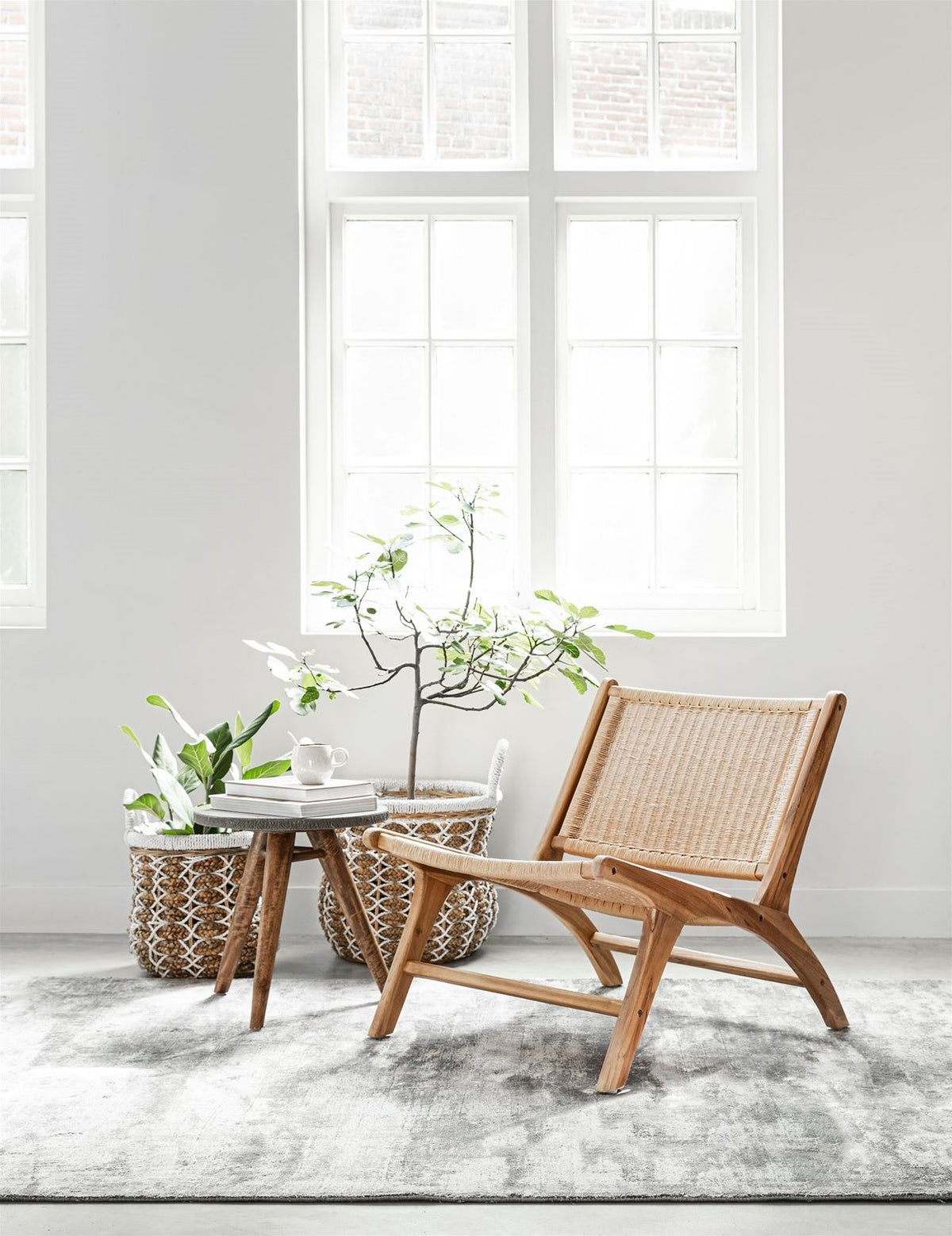 MUST Living Lounge chair Lazy Loom Natural in a room setting