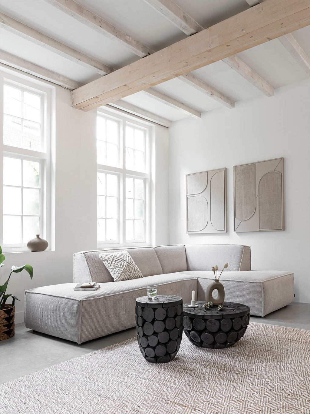 MUST Living Wall Panel Elyn Cream small in a room setting