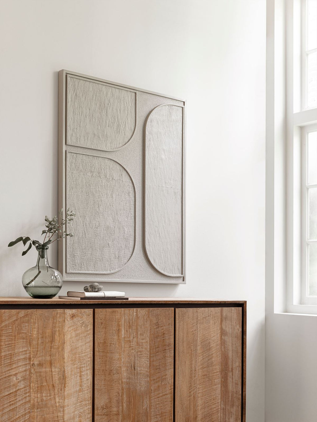 MUST Living Wall Panel Lorcan Cream small in a room setting