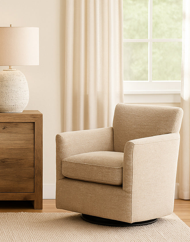 Keiichi Paxford Swivel Chair in Camel, view 2
