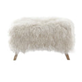 Keiichi Baaarb Ottoman in Real Sheepskin