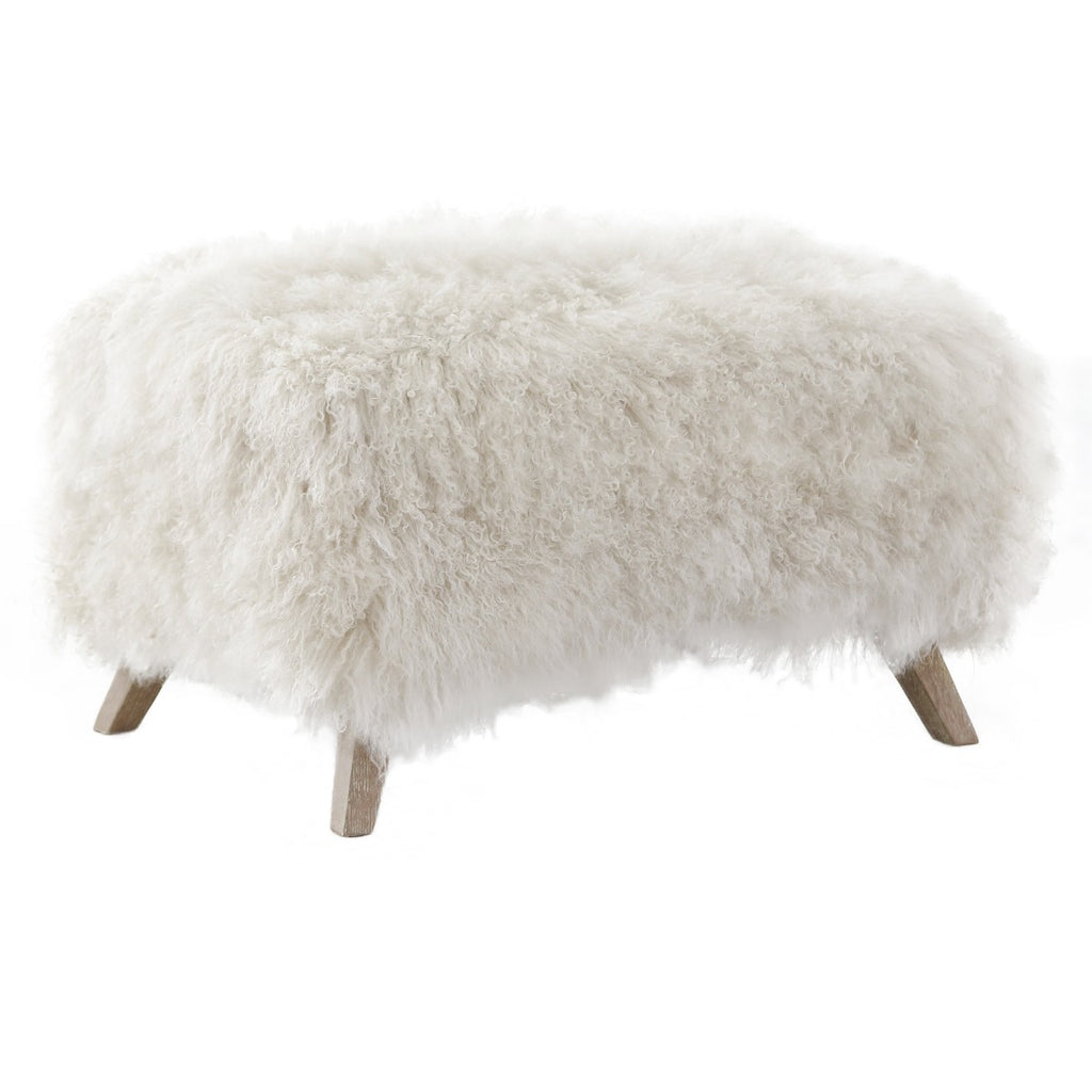 Keiichi Baaarb Ottoman in Real Sheepskin, view 3