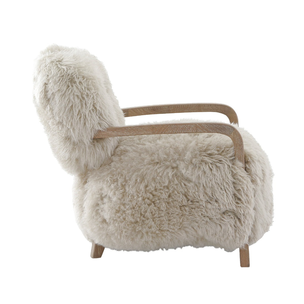 Keiichi Baaarb Real Sheepskin Accent Chair, view 6