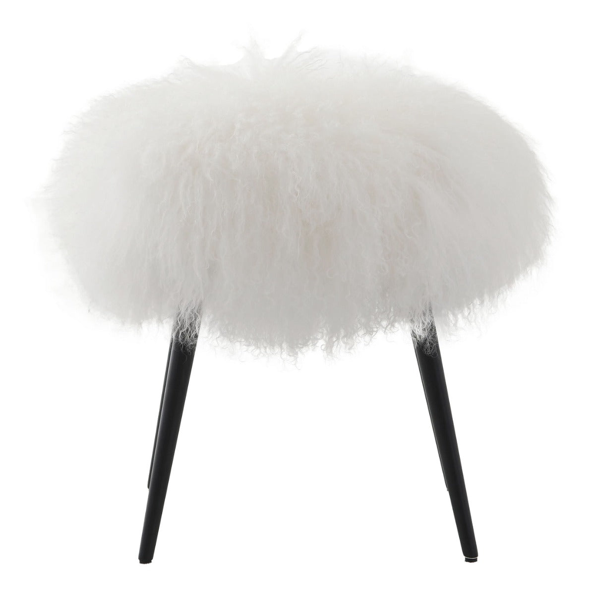 Keiichi Baaarb Stool in White Faux Sheepskin, view 12
