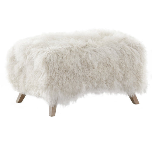 Keiichi Baaarb Ottoman in Real Sheepskin, view 2