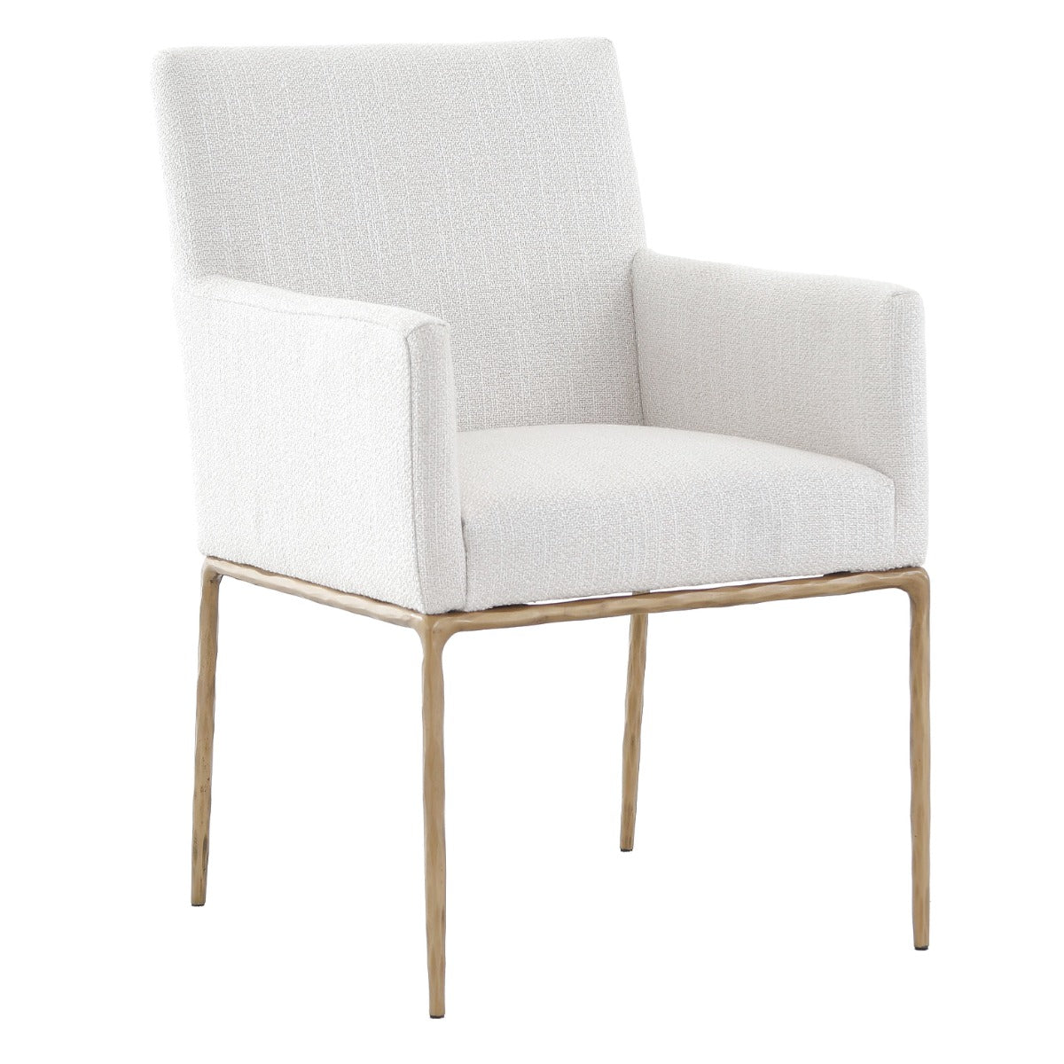 Keiichi Sloane Dining Arm Chair in Aged Brass