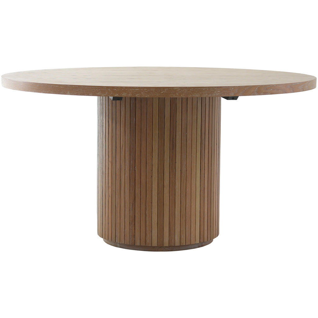 Keiichi Reeded Round Dining Table in Oak - 140cm, view 4