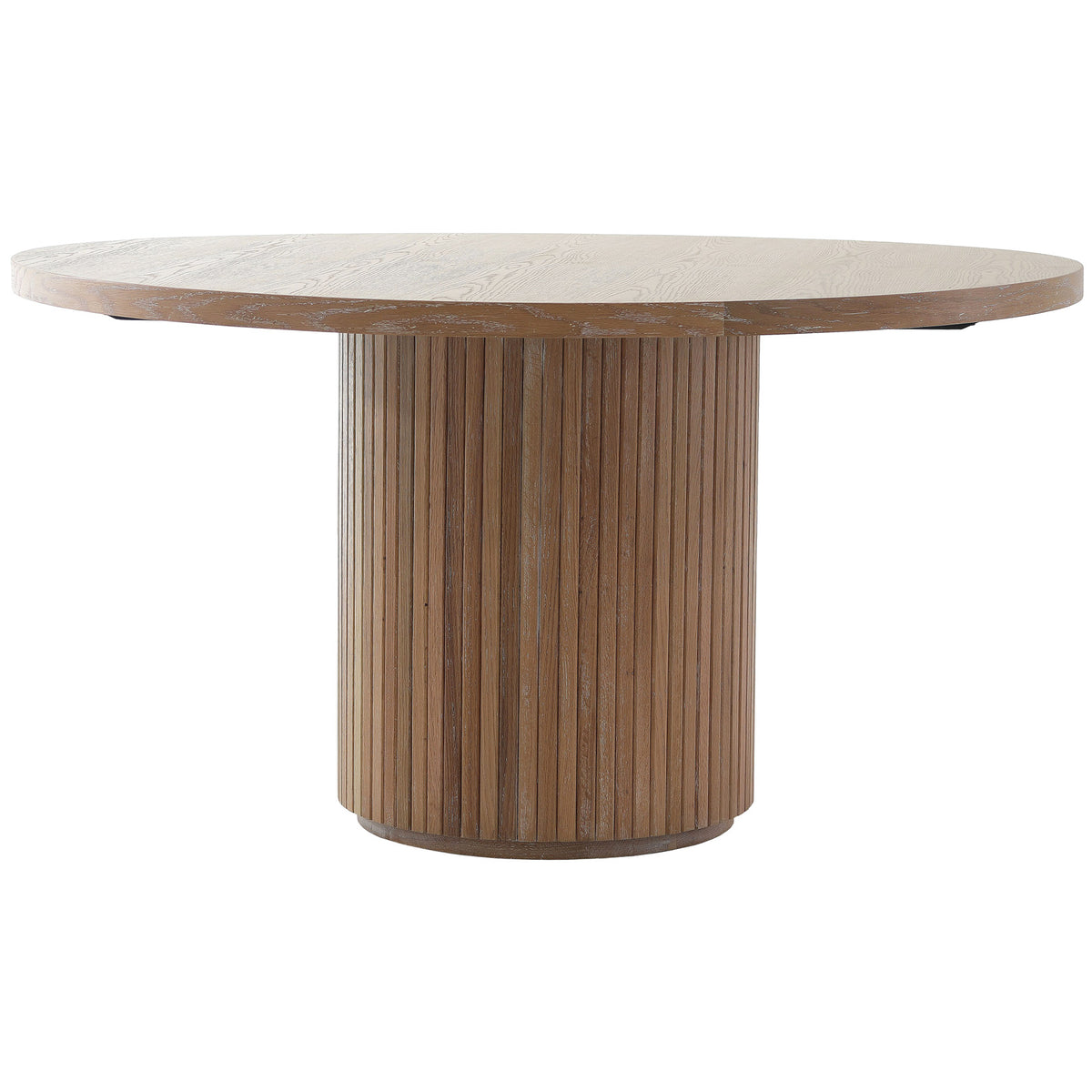 Keiichi Reeded Round Dining Table in Oak - 140cm