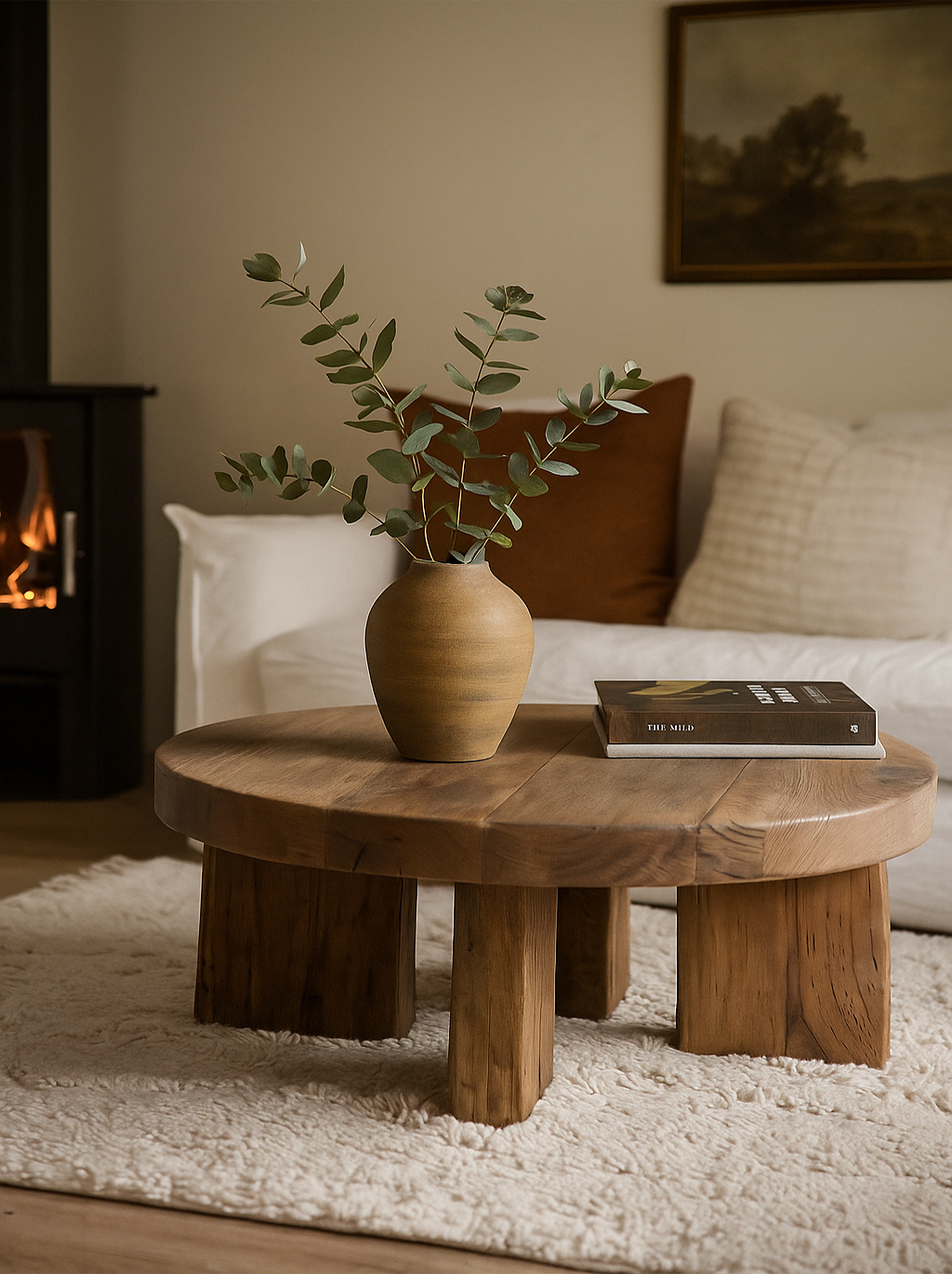 Keiichi Reclaimed Oak Coffee Table Round, view 3