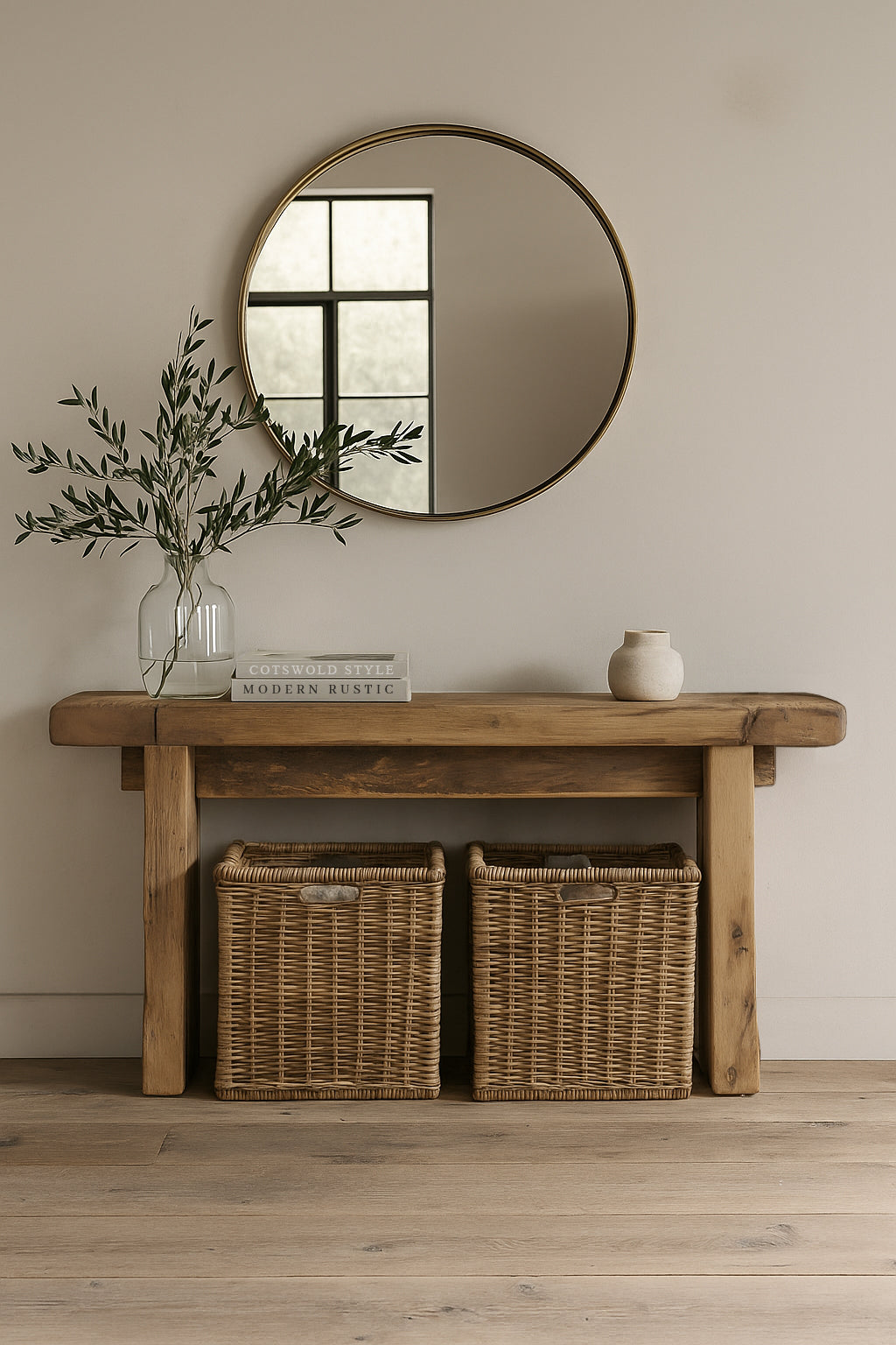 Keiichi Reclaimed Oak Console Table, view 2