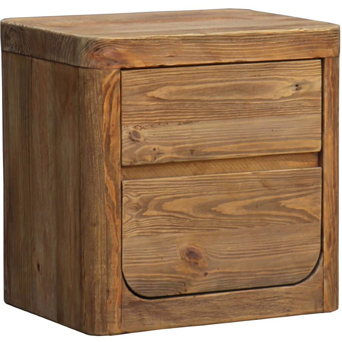 Keiichi Reclaimed Pine 2 Drawer Bedside Table