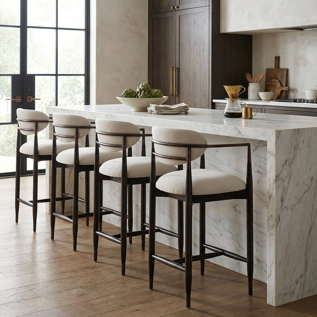 Keiichi Soho Counter Stool in Walnut and Bronze, view 2
