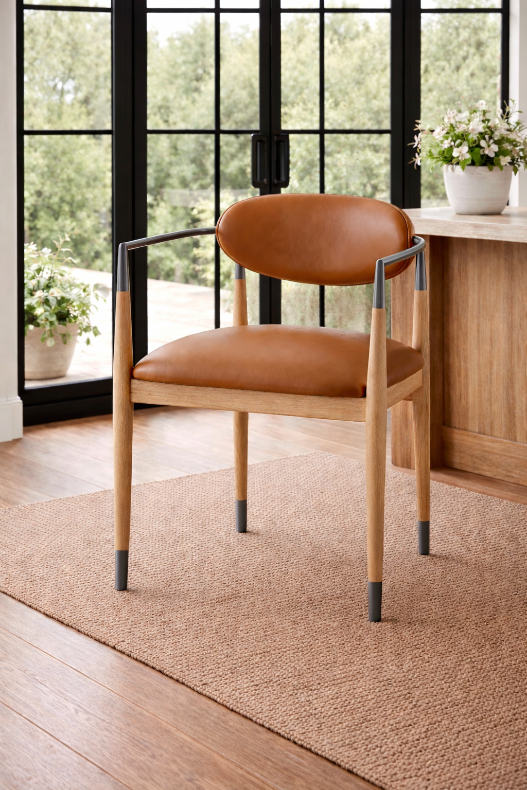 Keiichi Soho Dining Chair in Natural and Bronze, view 13