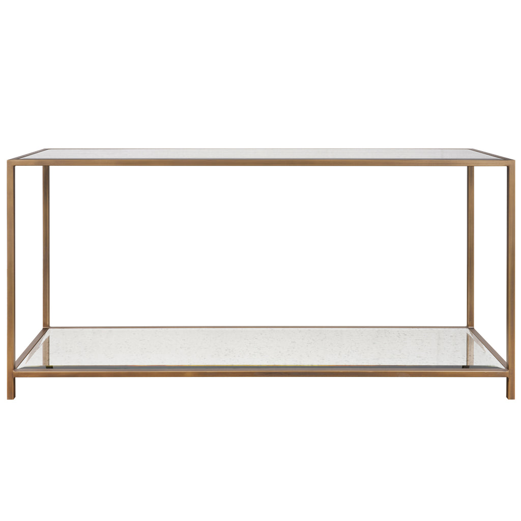 Keiichi Upton Console Table in Antique Brass