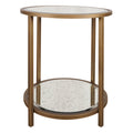 Keiichi Upton Round Side Table in Antique Brass