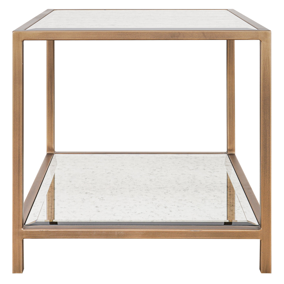 Keiichi Upton Side Table in Antique Brass