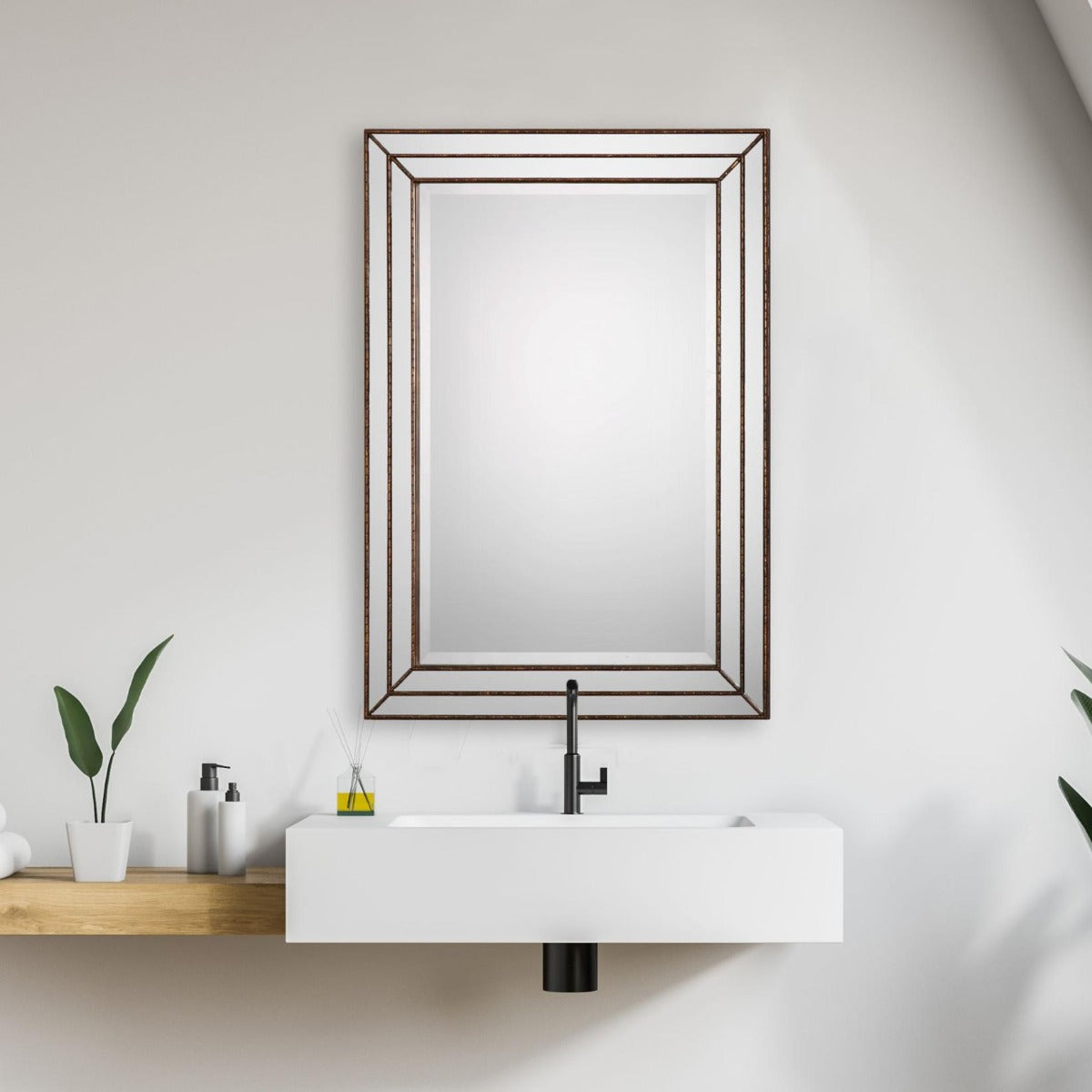 Keiichi Triple Frame Mirror Bronze Finish, view 2