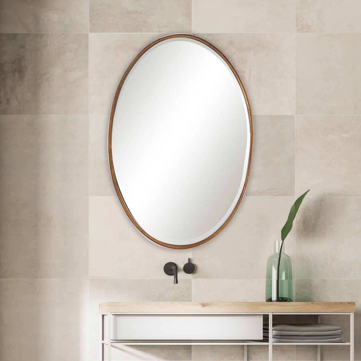 Keiichi Oval Mirror Gold Leaf, view 2