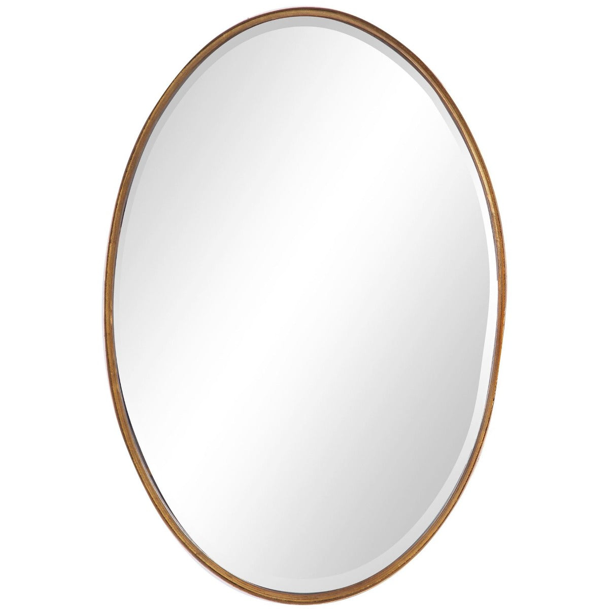 Keiichi Oval Mirror Gold Leaf