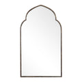 Keiichi Temple Arched Mirror in Golden Bronze