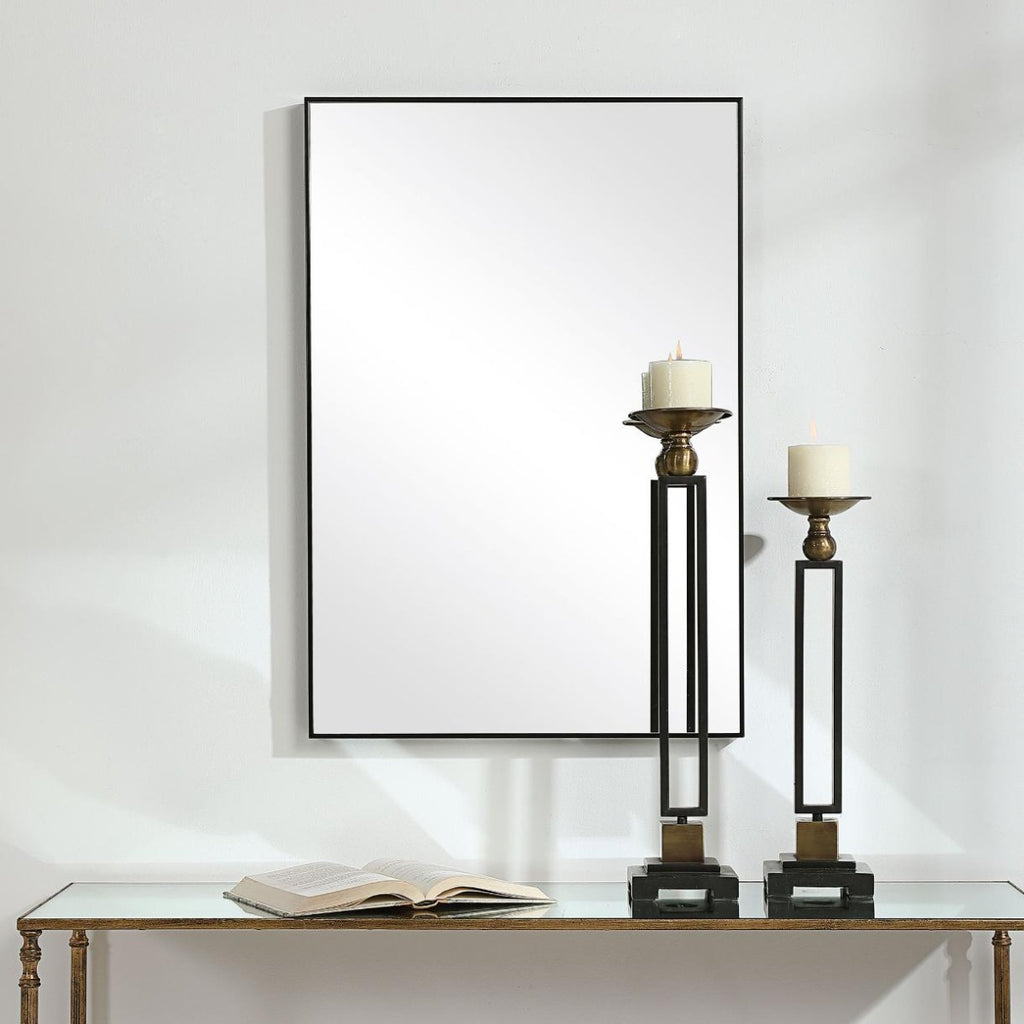 Keiichi Simple Slim Frame Mirror Black, view 2