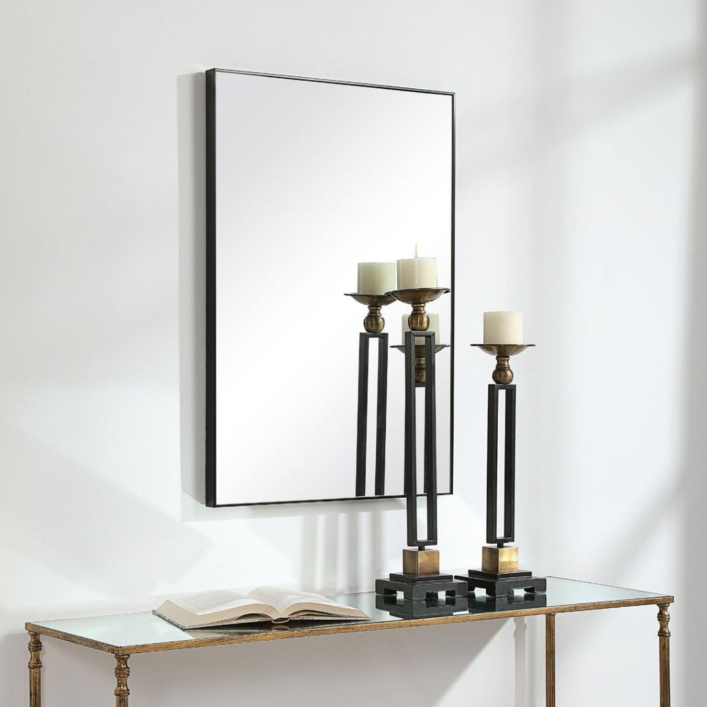 Keiichi Simple Slim Frame Mirror Black, view 3