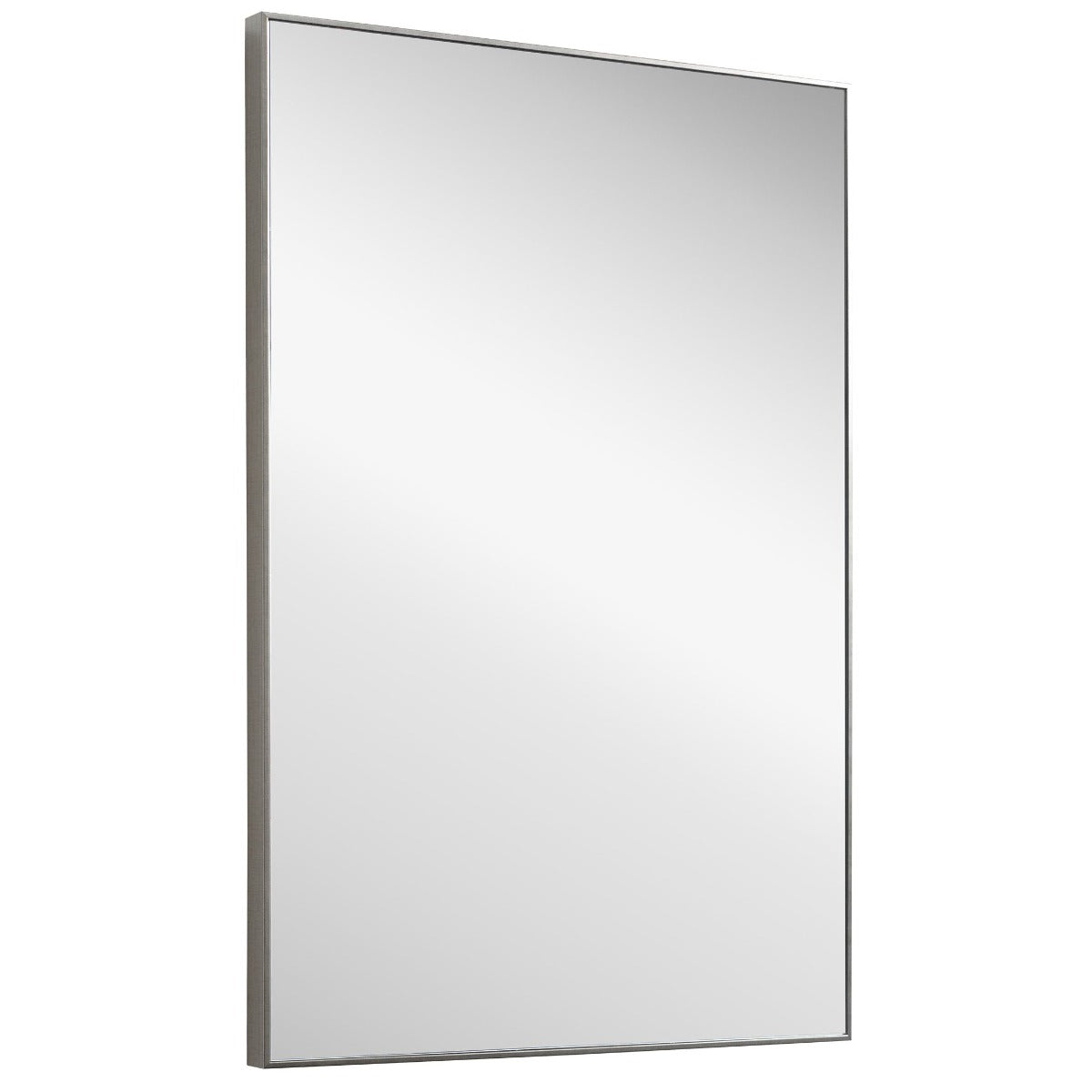 Keiichi Simple Slim Frame Rectangular Mirror in Silver, view 3