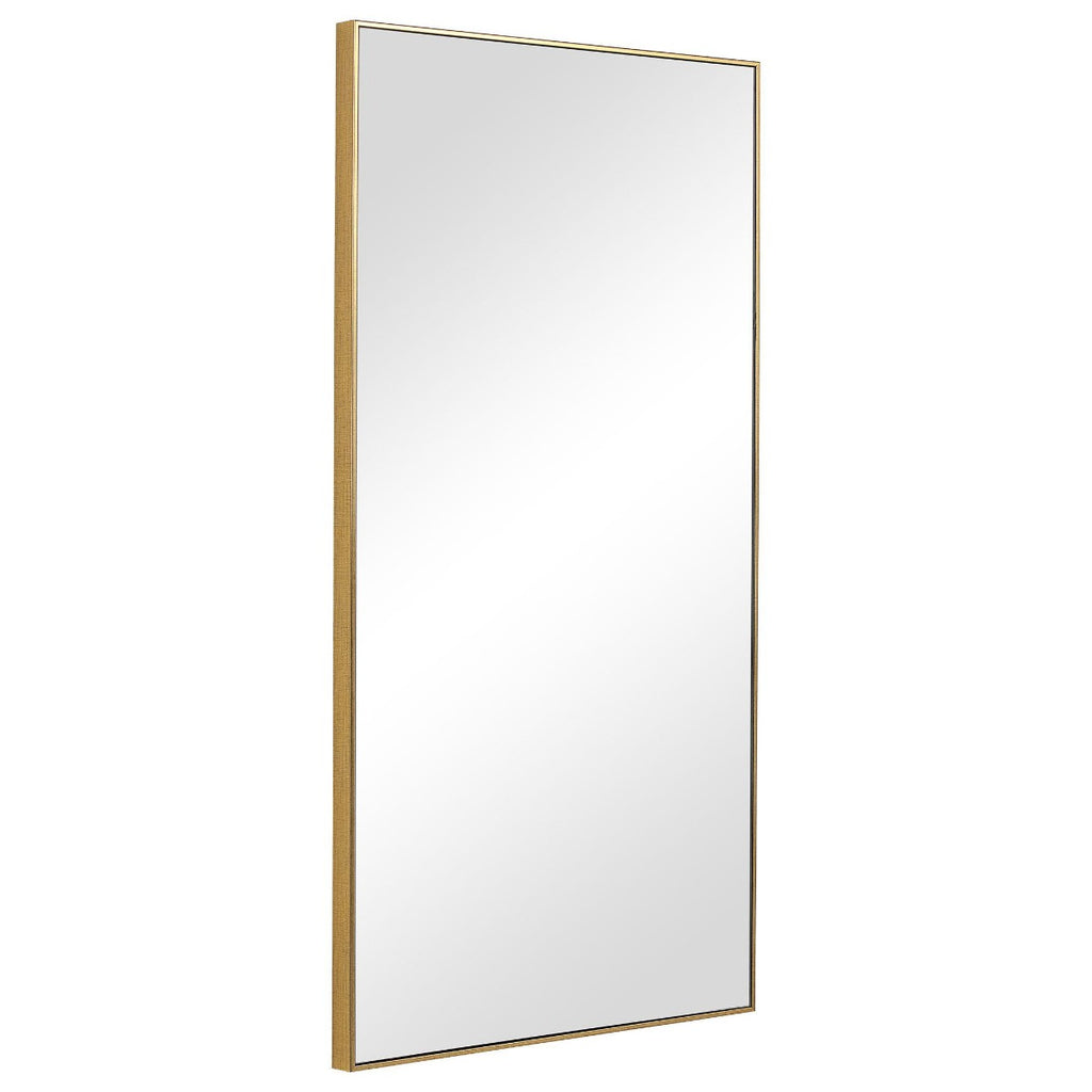 Keiichi Slim Frame Rectangular Midi Mirror in Gold, view 3