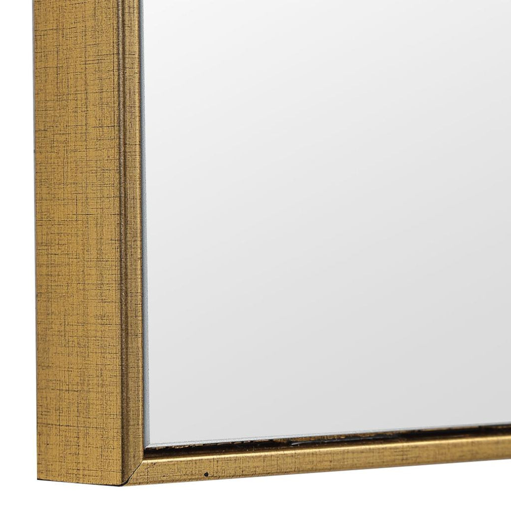 Keiichi Slim Frame Rectangular Midi Mirror in Gold, view 4