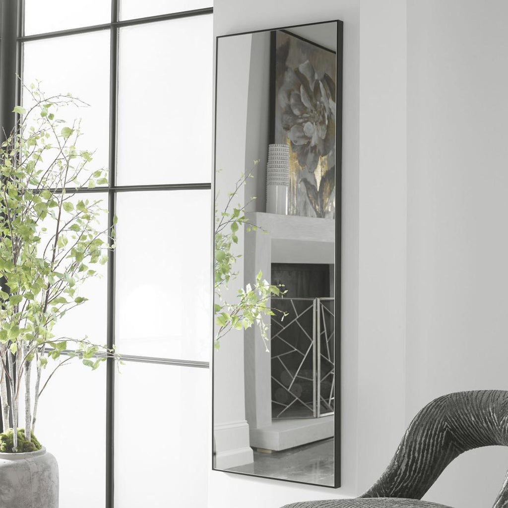 Keiichi Slim Frame Full Length Mirror in Black, view 2
