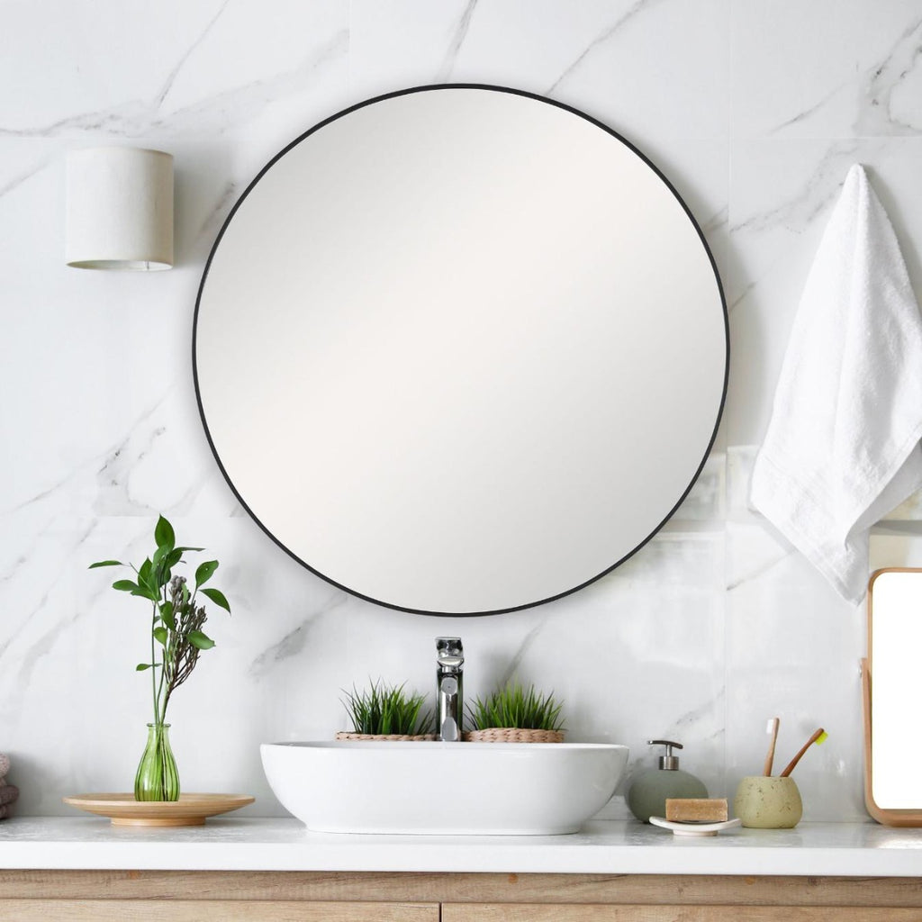 Keiichi Evelyn Round Mirror Black, view 2