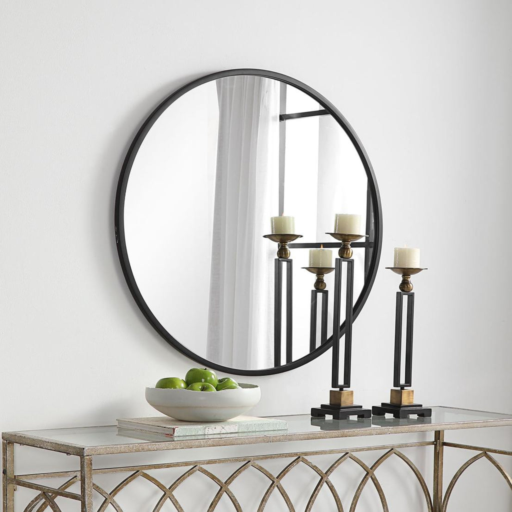 Keiichi Eve Medium Round Mirror Black, view 2