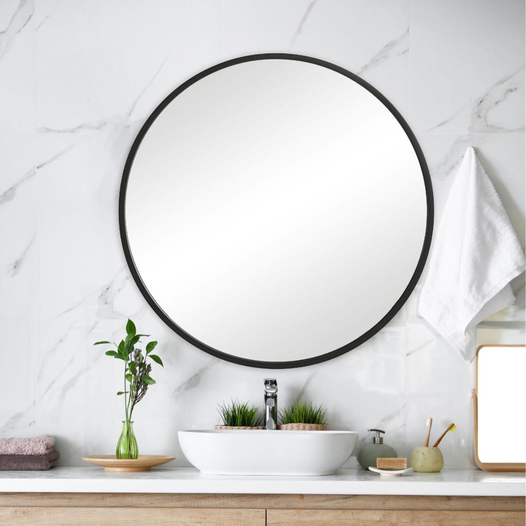 Keiichi Eve Large Round Mirror Black, view 2