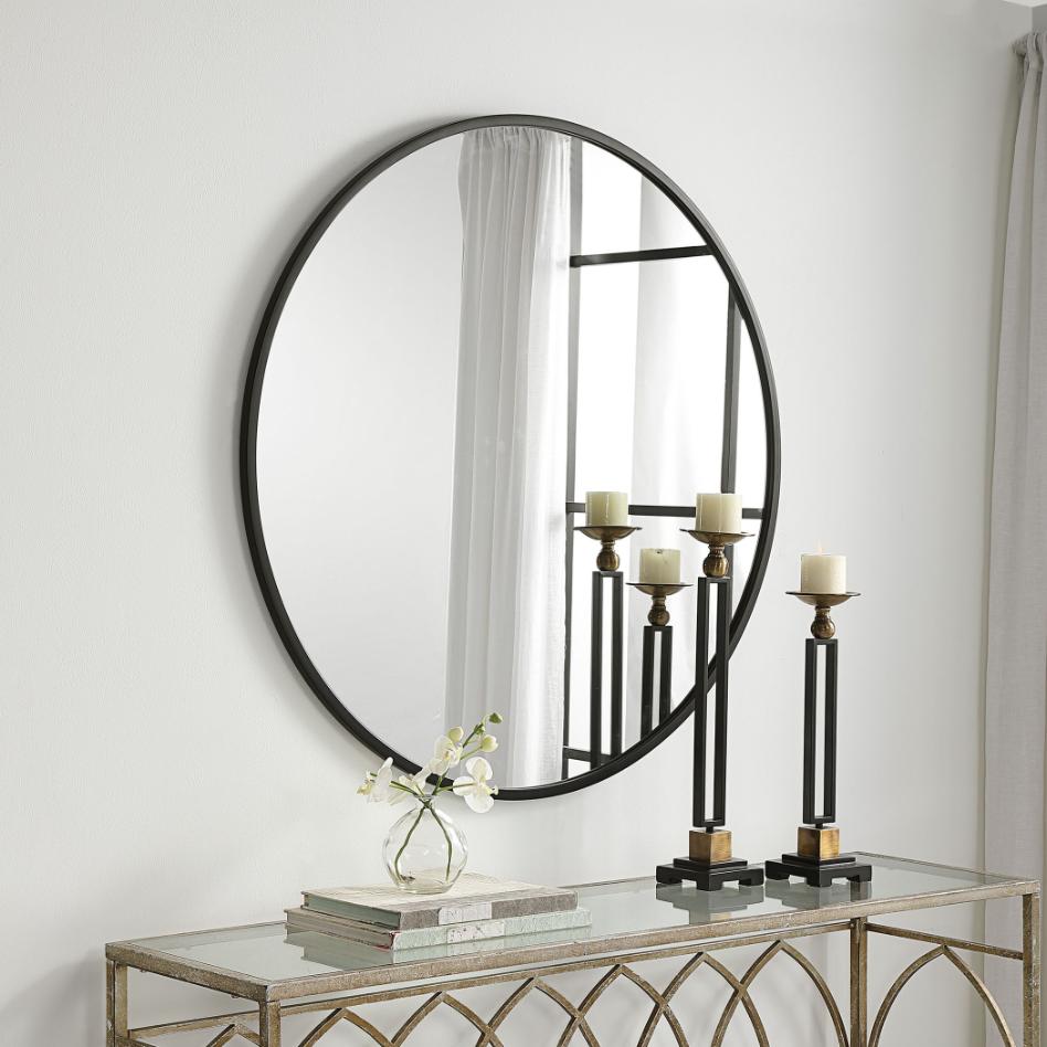 Keiichi Eve Large Round Mirror Black, view 3